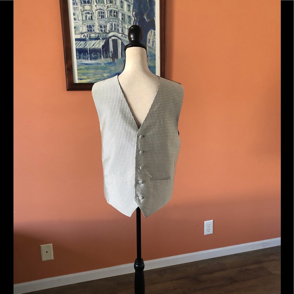 VINTAGE VAN BOVEN men’s silk silver and black vest